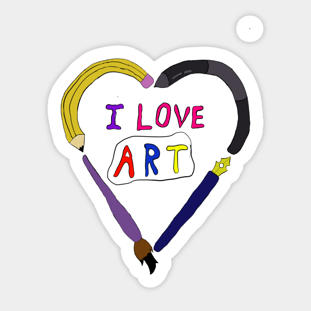I love Art! Art Sticker TeePublic